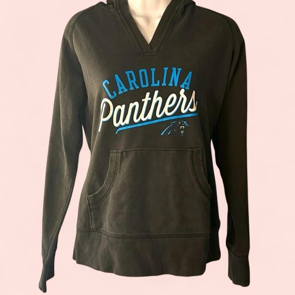 Fanatics Carolina Panthers Black Pullover Hoodie with Blue & White Logo
